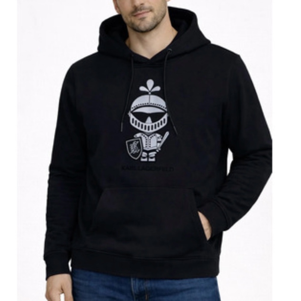 KARL LAGERFELD PARIS
Men's Armored Karl Logo Long Sleeve Hoodie Size Small